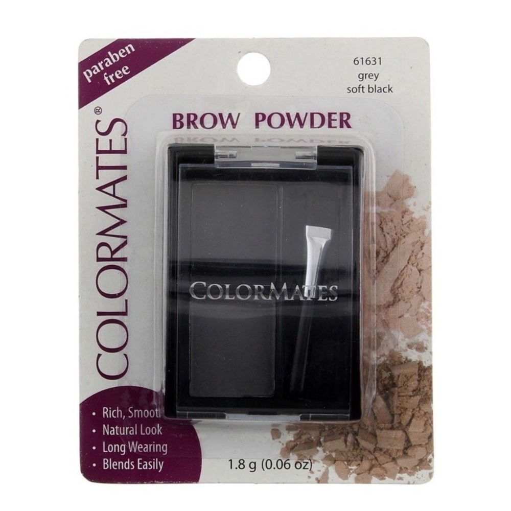 Colormates Brow Powder Grey/Soft Black #61631 Eyebrow‎ Makeup 0.06 oz New Sealed